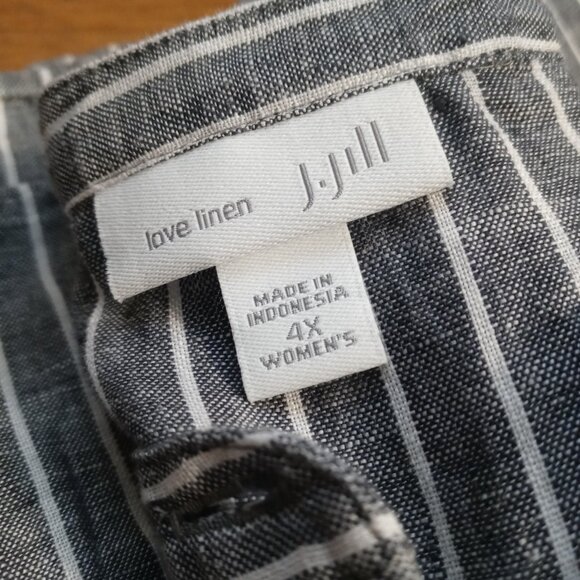 J. JILL love linen plus mixed stripes tunic top (4X) - Picture 10 of 16
